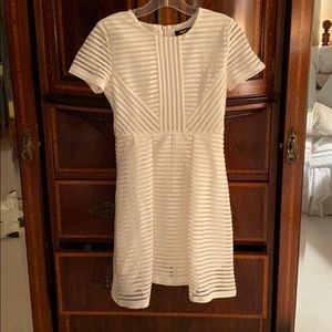 White Mesh Panel Dress